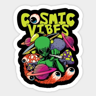 Alien Cosmic Vibes Sticker